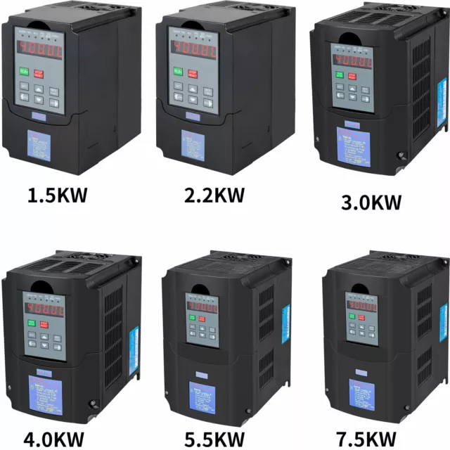 VEVOR 1,5KW-7,5KW Variateur de Fréquence VFD SPWM Certification CE et ISO9001