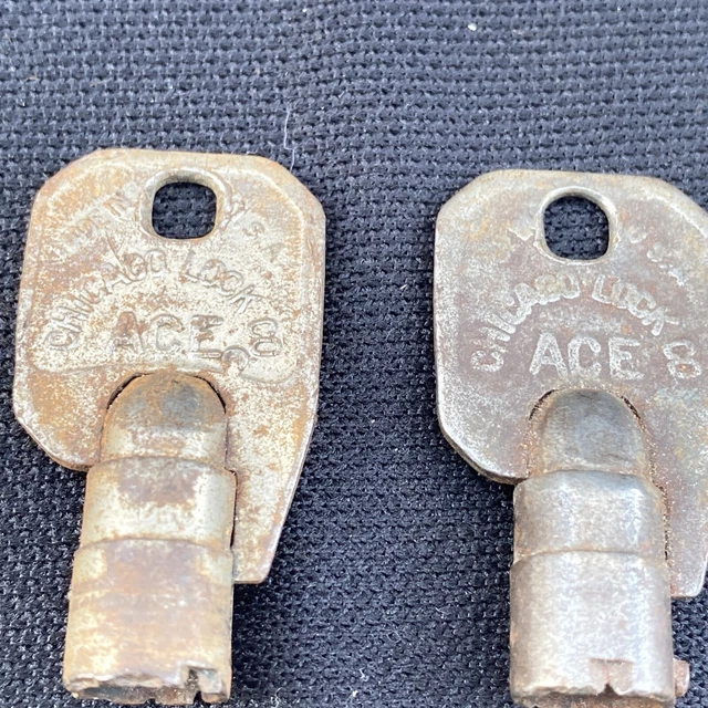 2 Arcade Soda Vending Machine Slot Tubular Barrel Keys Ace Chicago Lock