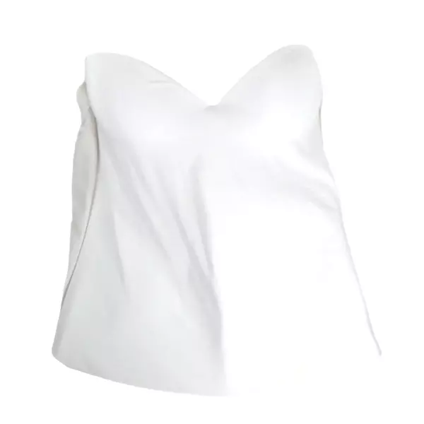 New Davids Bridal Seamless Bustier Corset Bra 36B Strapless White Longline