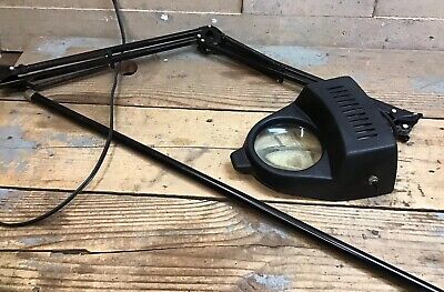 Vintage Magnifying Floor Lamp W / Portable Swing Arm - Works