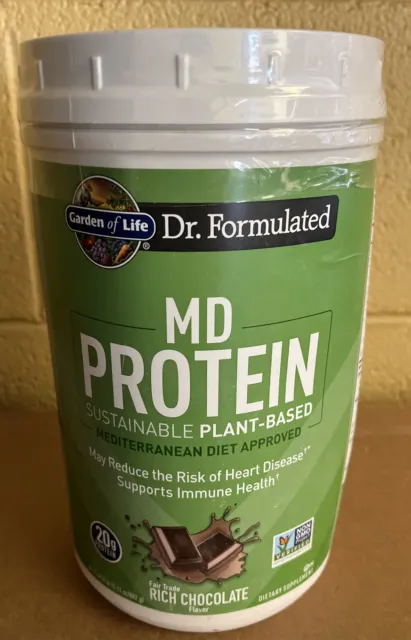 MD Protein, Sustainable Plant-Based, Rich Chocolate, 31.11 oz (882 g) 08:2023