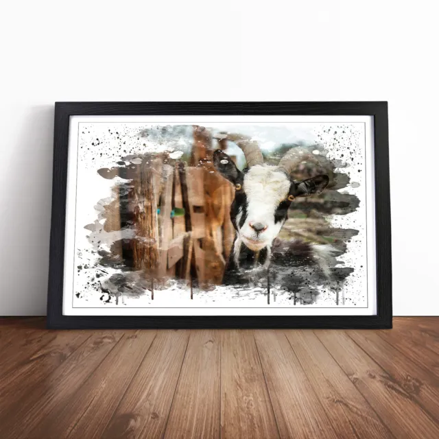 Goat 3 V3 Wall Art Print Framed Canvas Picture Poster Home Decor