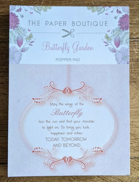 THE PAPER BOUTIQUE 'BUTTERFLY GARDEN' POPPER PAD   80 sheets