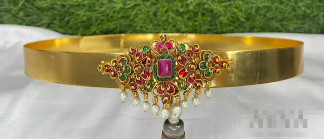 Bollywood Style Indian Gold CZ Bridal Kamar Bandh South Waist Belt Jewelry Set