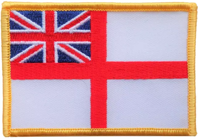 Royal Navy White Ensign Flag Embroidered Crest Badge Patch - MOD Approved