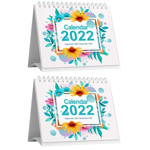 2 Pcs Calendario Da Tavolo 2022 Calendario Mensile La Lista Memorandum Ufficio