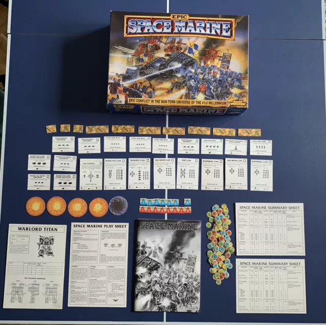 Warhammer Epic 40k Space Marine Rules, Tokens, Cards & Box Games Workshop