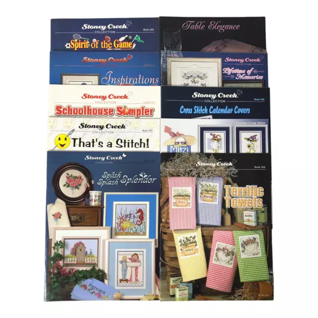 Stoney Creek Cross Stitch Pattern Book Lot of 10 Mixed Themes Sampler Home