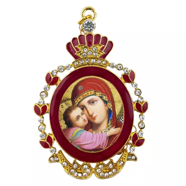 Saint Mary Madonna and Child Virgin of Vladimir Icon Pendant Room Decor Gift