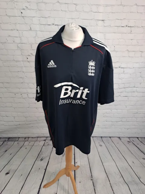 Adidas Navy England Cricket ODI Shirt Mens Size 46"Chest (G16)