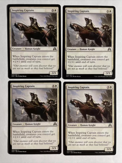 4x Mtg Shadows Over Innistrad Inspiring Captain NM Magic The Gathering