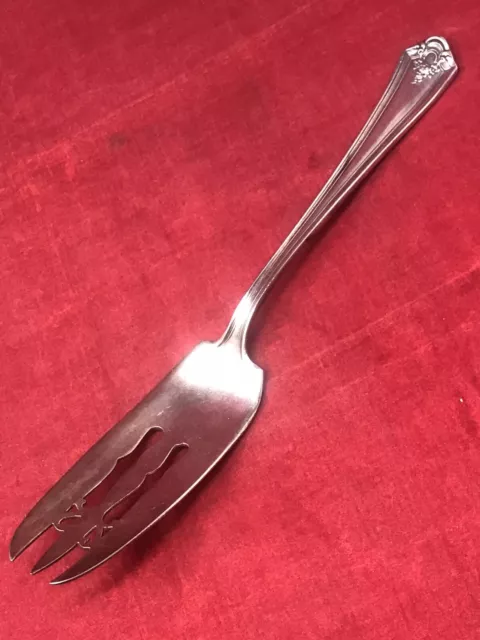 Antique Silver Plated WM Rogers Serving 8" Fork PAT 14 3 Prong Connected