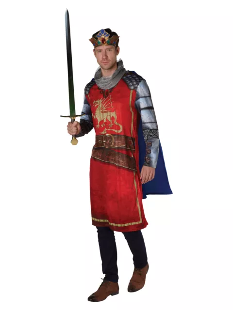 Mens King Arthur Costume Robin Hood Adult Medieval Royal Stag Halloween Outfit