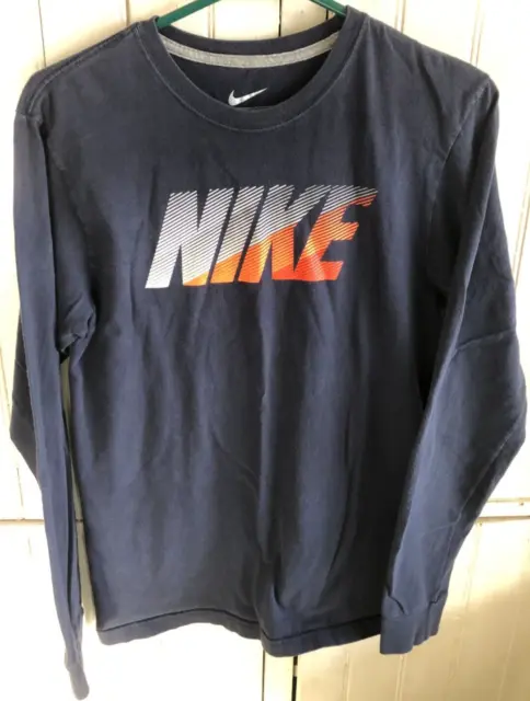 Vintage Nike Regular Fit Small Long Sleeve T Shirt 100% Cotton Great NIKE Logo!