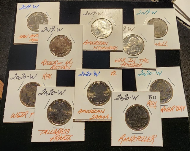 Rare (10×) 2019-2020-W Atb Westpoint Quarter "Complete Set" Low Mintage Release!