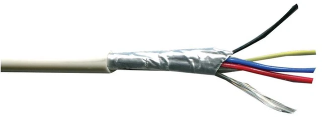 PRO POWER - 4-Core Screened Alarm Cable, 0.22m², White, 100m