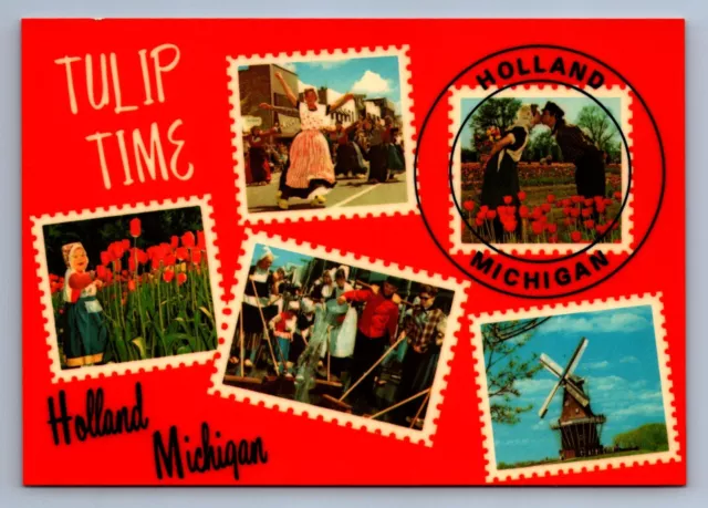 Postcard Vtg Michigan Holland Tulip Time Festival Dutch 4x6