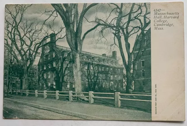 ca 1900s MA Postcard Cambridge Harvard College University Massachusetts Hall