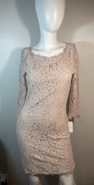 Diane Von Furstenberg Zarita Lace Dress Nude Size Size 8