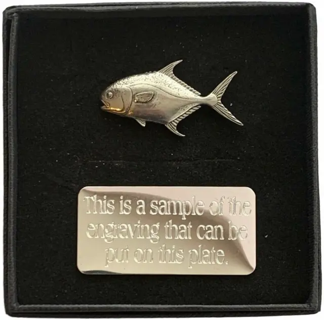 Personalisierte Geschenkbox & handgefertigt Permit Fisch (F45) Zinn Pin Abzeichen