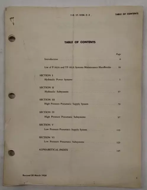 Consolidated F-102A & TF-102A Systems Maintenance Revisions Only-Original