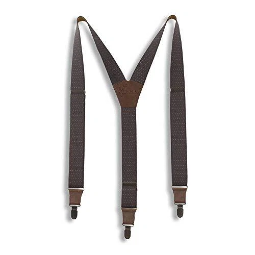 Suspenders The Barista Brown Elastic Wide 1.36 inch | Wiseguy Original (Large)