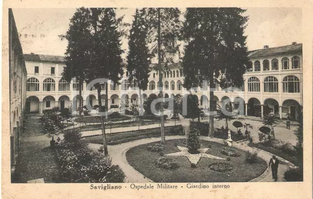 1950 SAVIGLIANO (CN) Ospedale militare - Giardino interno *Cartolina FP VG