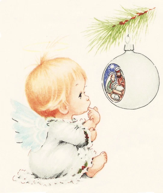 "Calcomanías de cerámica tobogán de 3-3/4" de ángel de Navidad