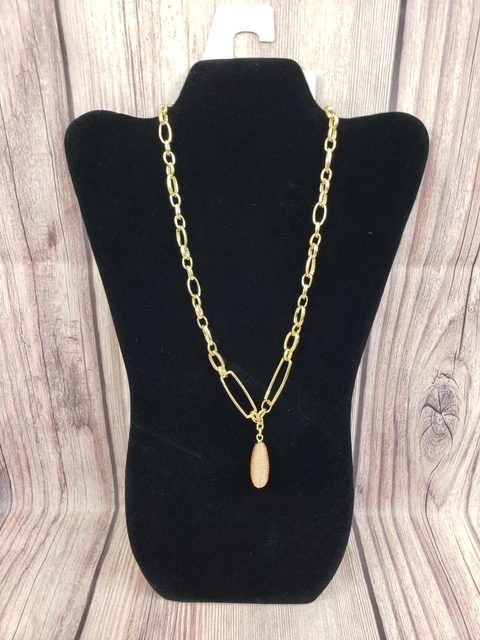 Thick Chain Link Necklace - A New Day Gold Tone with Bronze Pendant