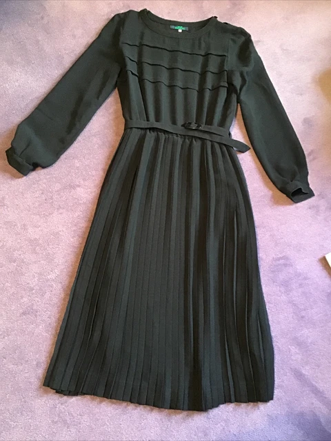 Robe Plissée Noire An'ge - Taille 1 (36/38) - Comme Neuve, Style Chemisier