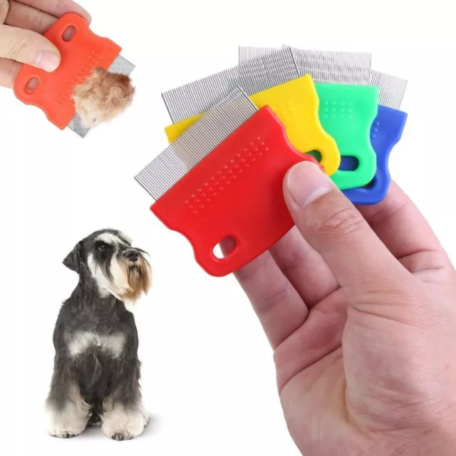 Dog Grooming Comb Steel Pet Gently Remove Flea Cat Hair Undercoat Cleaning AU