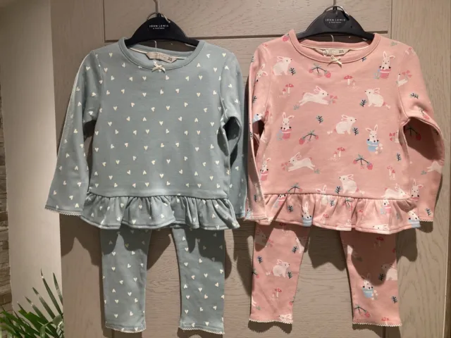 Set pigiami ragazze John Lewis nuovo con etichette confezione doppia. età 12-18 mesi