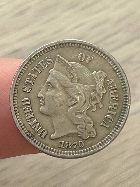 1870 3 cents three cent nickel USA Lot 2 1870 3 cents three cent nickel USA Lot 2