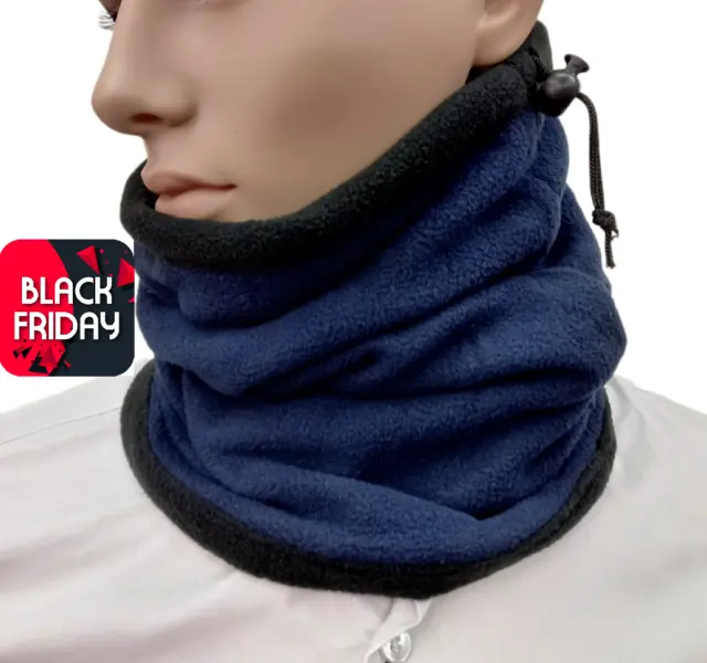 SCIARPA UOMO INVERNALE fascia scaldacollo tubolare pile lana da sci a  maglia blu EUR 15,00 - PicClick IT
