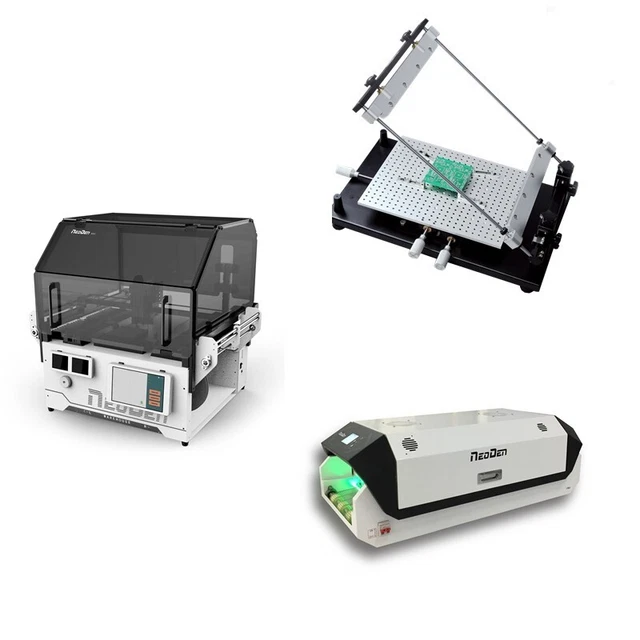 Small pcba prototype SMT line with printer oven and pick n place machine
