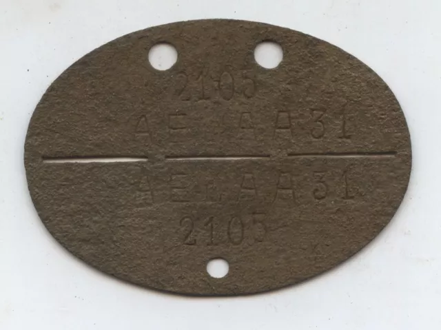 R318 Wehrmacht dog tag marchio di riconoscimento originale ricognizione EuA abtl. 31