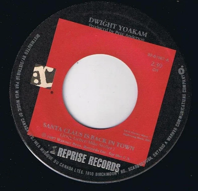 Dwight Yoakam Santa Claus Is Back In Town 45 rpm Jingle Bells Canadian Pressing