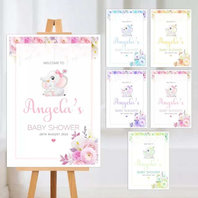 Personalised Gener Reveal Baby Shower Mother To Be Welcome Sign Poster  Print