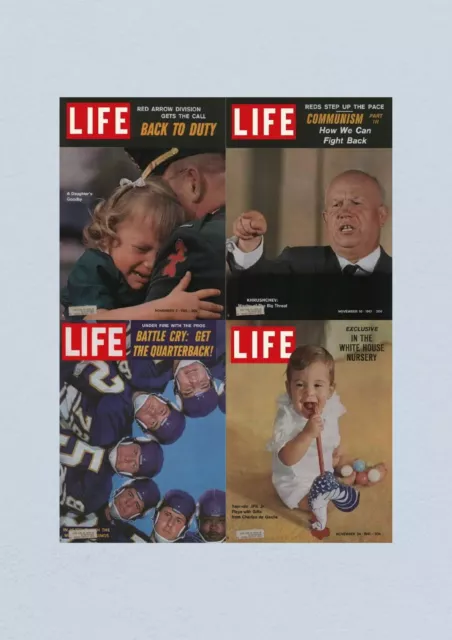 Life Magazine Lot of 4 Full Month November 1961 3, 10, 17, 24 Civil Rights Era