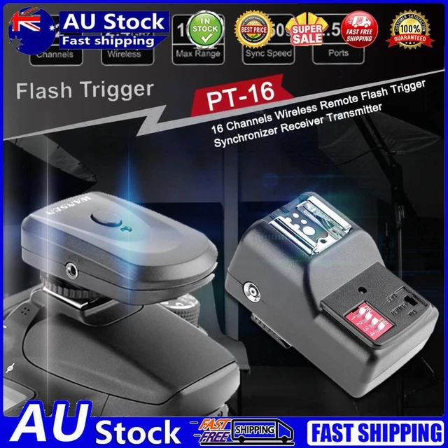 Hot Shoe Flash Lamp 16 Channels Radio Wireless Remote Receiver Transmitter