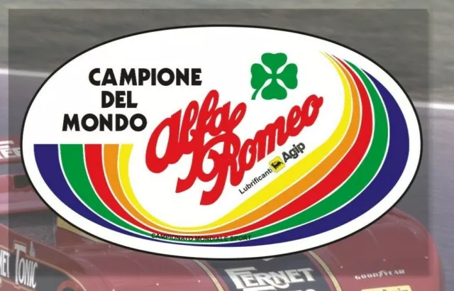 Alpha Romeo World Champion Clear Glass Sticker - Agip