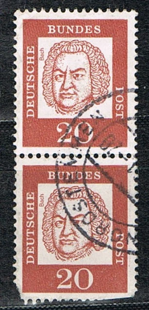 Bedeutende Deutsche 020, 352 x senkrechtes Paar, gestempelt, ohne Fluoreszenz