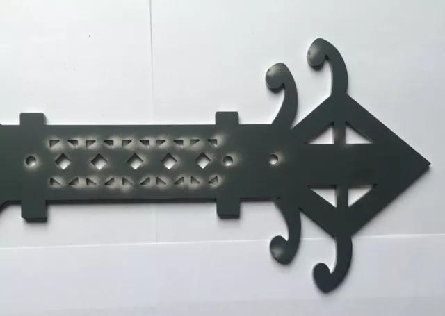 Pair Of Decorative Iron Saxon Style  Door 27" Hinge Front Wrought Not Cast 2