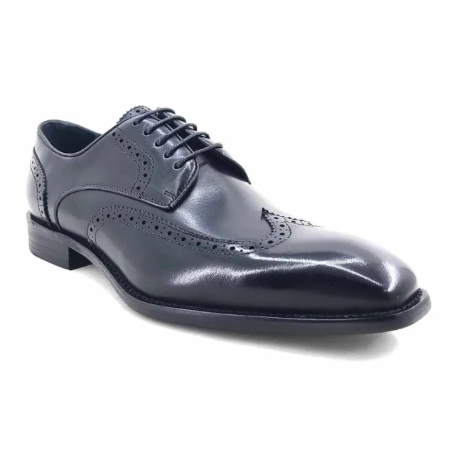 CARRUCCI Homme Cuir Noir Blucher Bout D'Aile Oxford Chaussures (14)