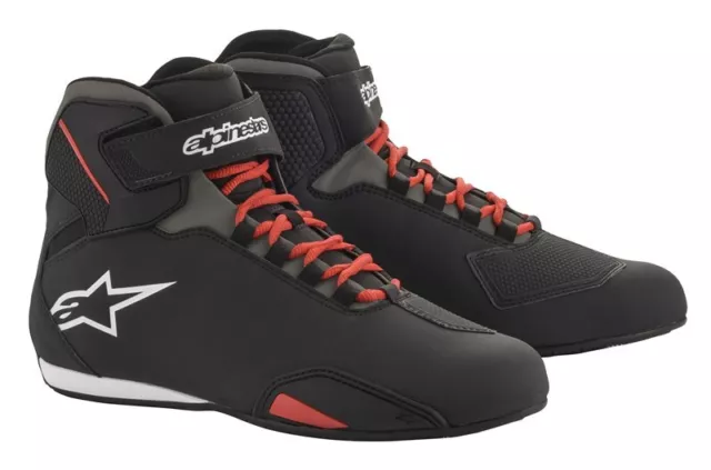 Alpinestars Sektor Gr. 12,5 Motorrad Schuhe Stiefel schwarz-rot