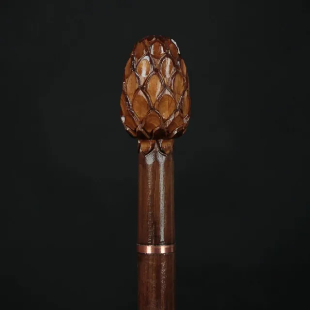 Hand Carved Wooden Walking Stick Design Head Handle Walking Cane Christmas Gift