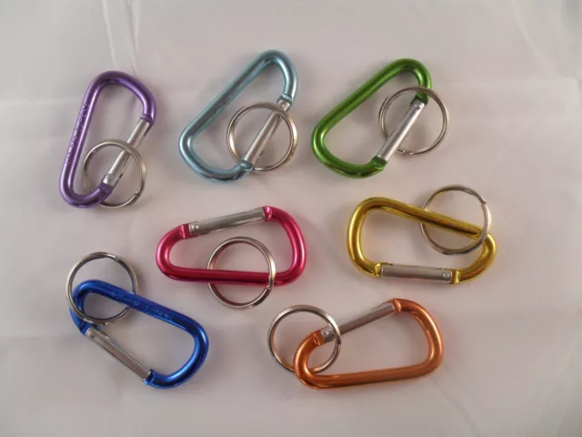 Job Lot 60 New Carabiner Keyrings Metal Keyrings Clearance 60 Keyrings