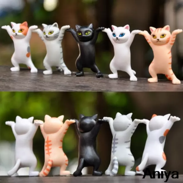 5PC Home Decorat Funny Cat Pen Holder Toys Hold Everything Cat Earphone Bracket
