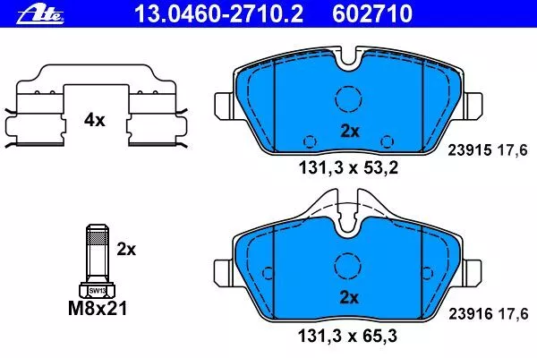 ATE BREMSSCHEIBEN 284mm+ BELÄGE VORNE passend für BMW 1er E81 E87 nur 316 318i+d 3