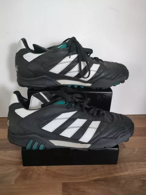 Vintage Adidas Football Trainers Stratos Kaiser Predator Black Green Size 10 Uk